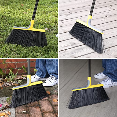 KeFanta Yellow Outdoor Broom with 58-Inch Handle - Heavy-Duty Indoor & Outdoor Sweeping Tool