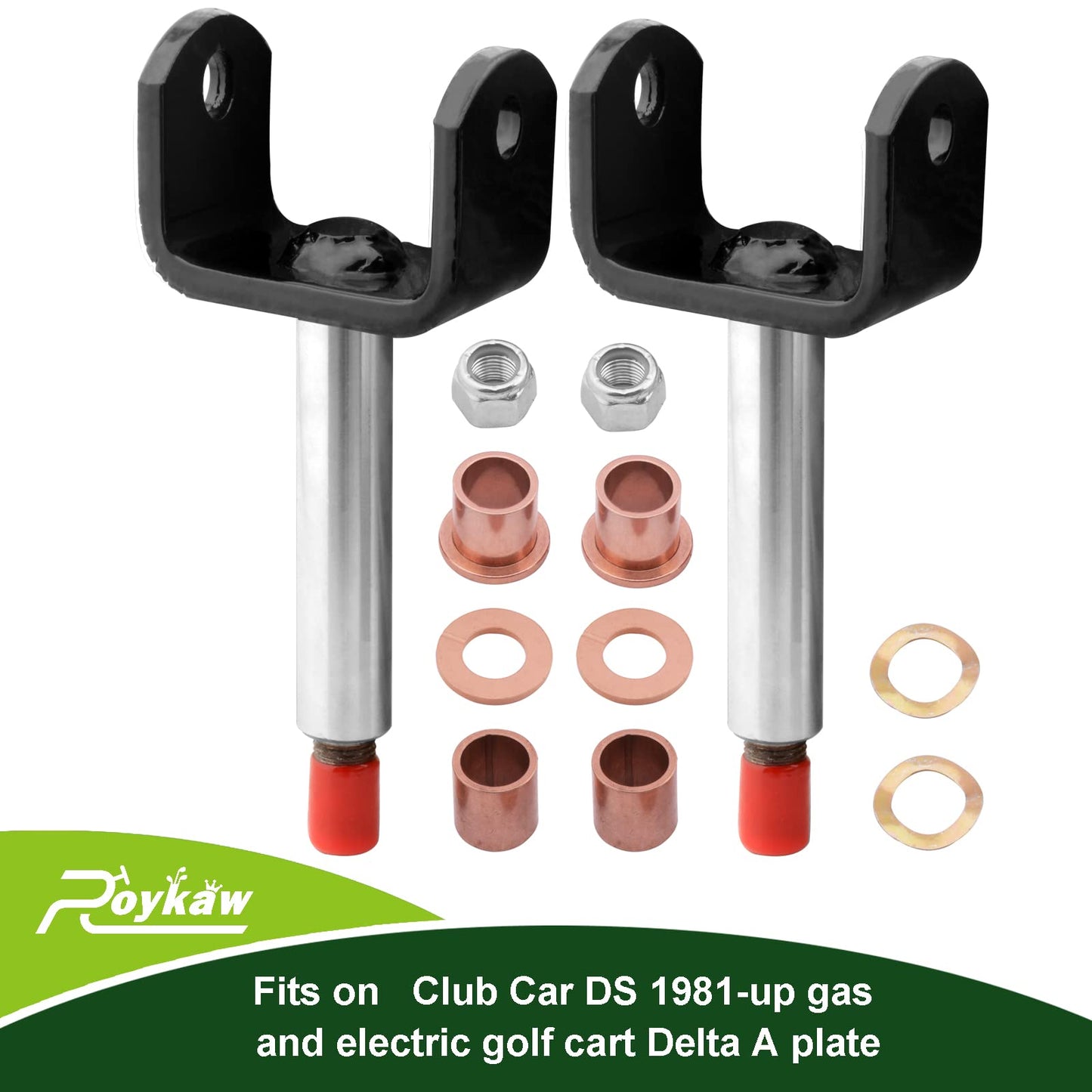 Roykaw Golf Cart Kingpin Repair Kit for Club Car DS 1981-up Gas/Electric Models, Replaces OEM # 1016386/1010150/1016389/8067/7048 - One Set for Whole Cart