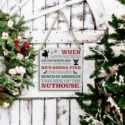 mmiishe Christmas Decor Christmas Vacation Christmas Signs Wall Art Farmhouse Wall Hanging Decor Winter House Snowflake Mistletoe Wood Sign for Festival Home Xmas Party Holiday Front Door Porch Decor