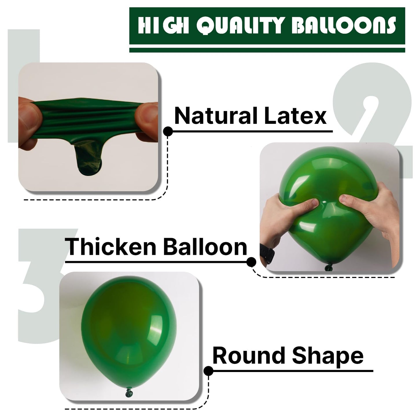 PartyWoo Dark Green Balloons 100pcs 12 Inch Emerald Hunter Forest Green Balloons for Wedding Boy Baby Shower Birthday Christmas Graduation Dinosaur Jungle Golf Theme Party Decorations Green-Y56