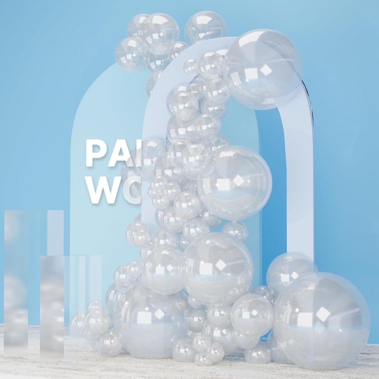 PartyWoo Clear Balloons - 140-Piece Transparent Balloon Arch Kit for Weddings, Graduations & Parties | 5-18 Inch Sizes