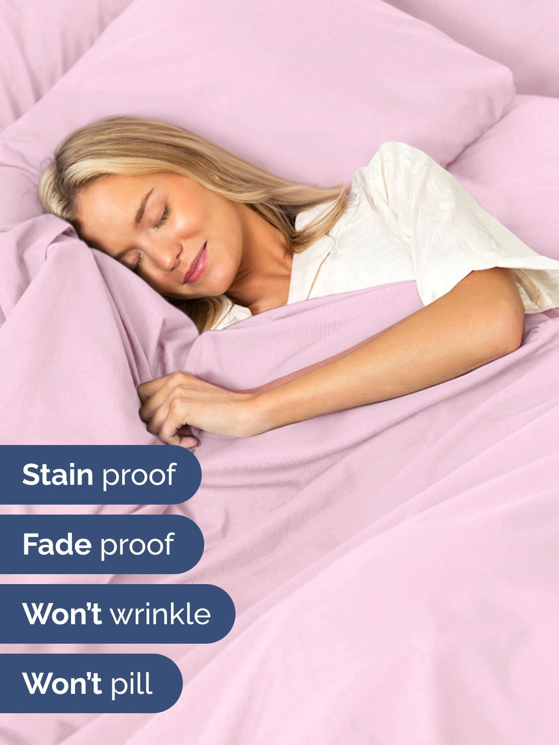 Skiennix Extra Deep Split King Sheet Set - 7 Piece Cooling Bedding - Soft, Wrinkle-Free Light Pink