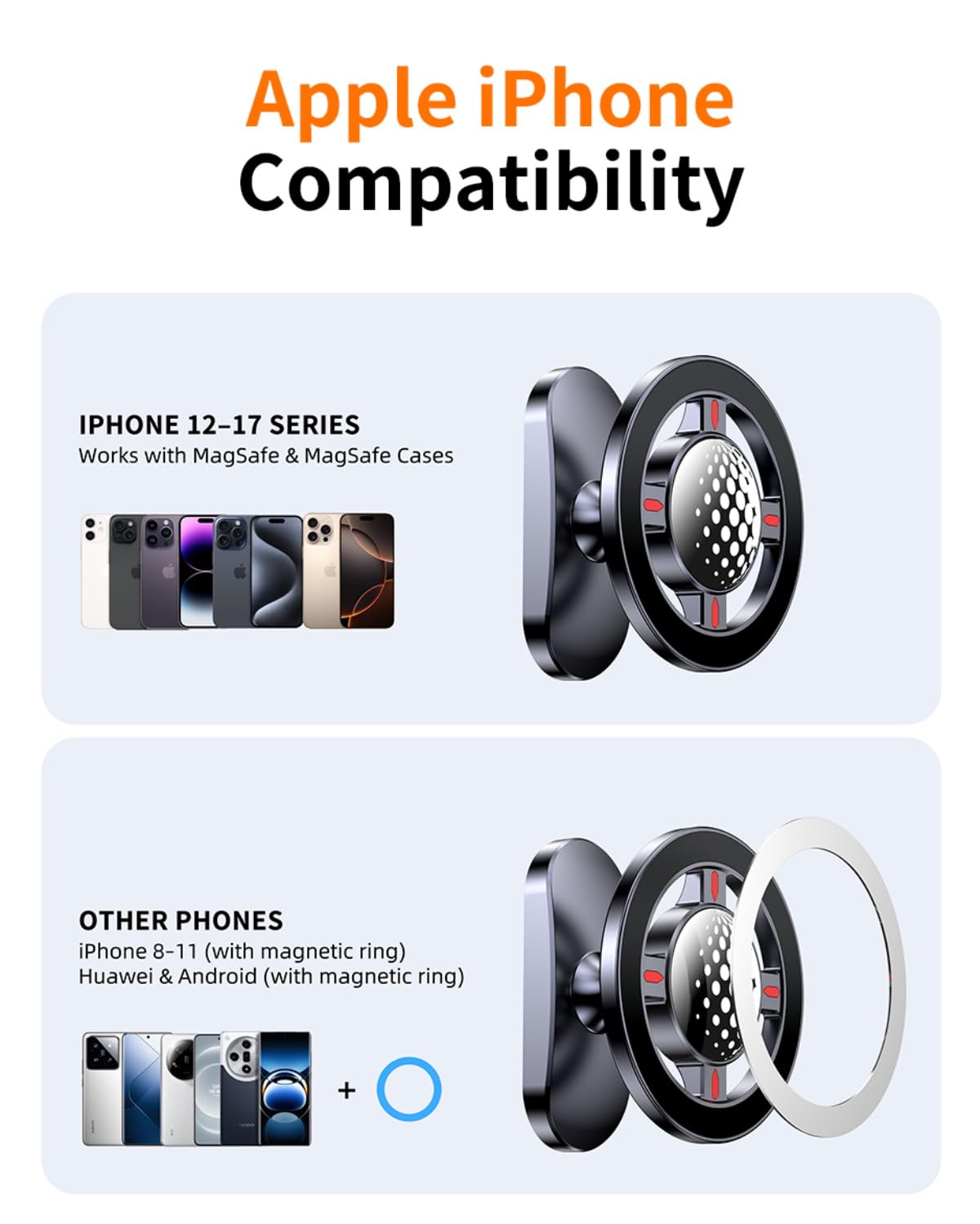 Ultra-Secure Magnetic Golf Cart Phone Mount | Compatible with iPhone 17/16/15/14/13/12 & MagSafe Cases | Universal Fit for EZGO, Club Car, Yamaha Golf Carts | Ideal Golf Accessory Gift for Men & Women