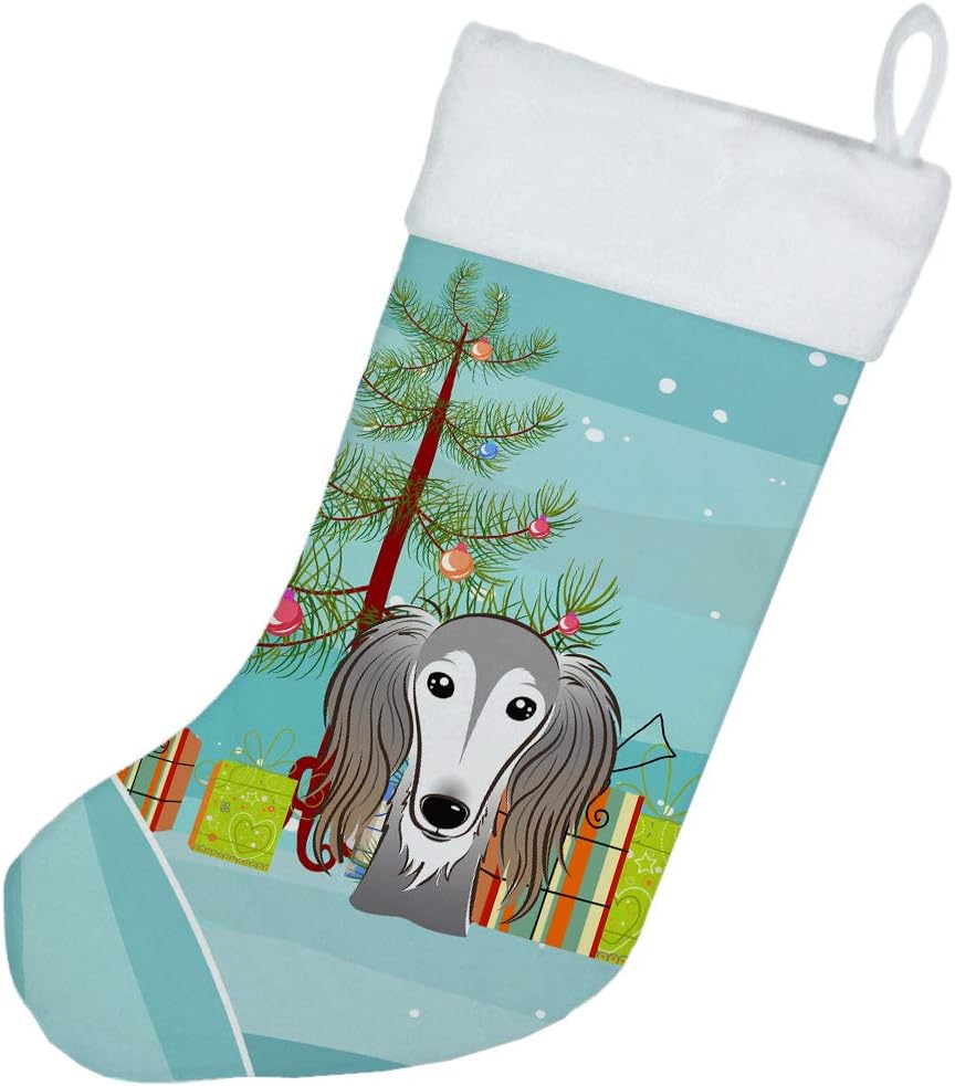 Shih Tzu Christmas Stocking - Chocolate Brown Dog Holiday Decor for Fireplace
