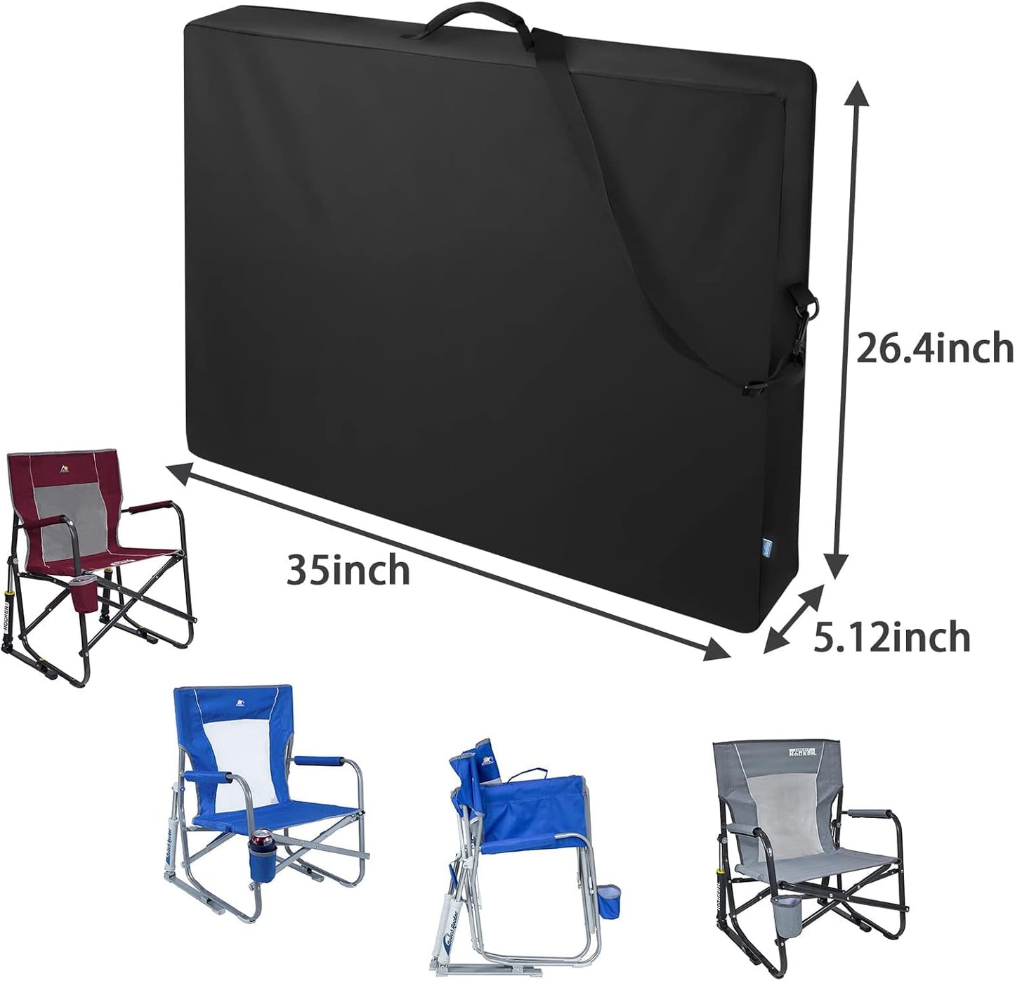 Xxerciz Carry Bag - Compatible Folding Chair Storage for GCI Outdoor Freestyle Rocker - Adjustable Strap