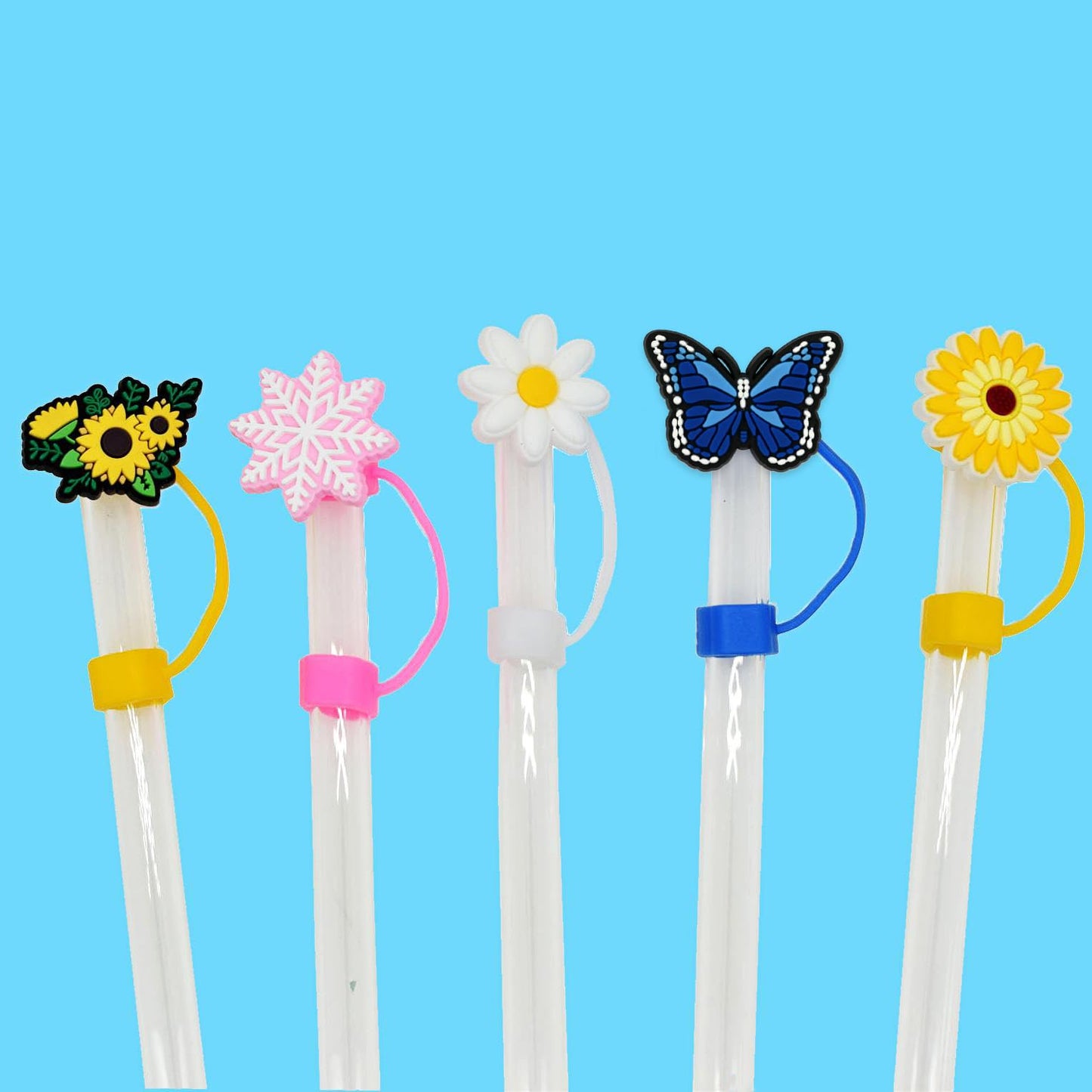 Wholesale 500PCS Random Different Straw Cover For Stanley Cup,No Repeats,Lot Cute Mixed 10MM 0.4in Straw Toppers for Small Business/School Reward/Party Favor