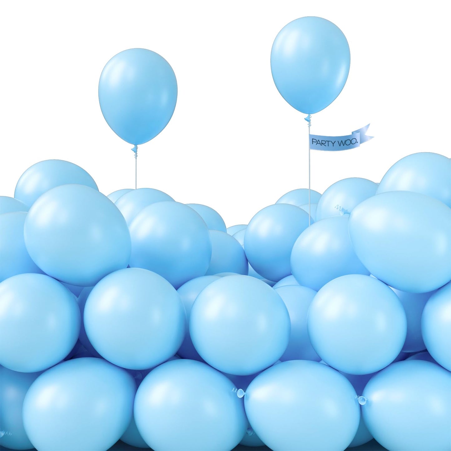 PartyWoo Light Blue Balloons 50pcs 5 Inch Small Mini Baby Pastel Sky Aqua Blue Balloons for Graduation Baby Shower Gender Reveal Weddings Anniversary Birthday Bachelorette Party Decorations Blue-Y4