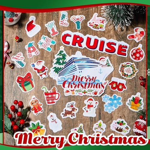 Christmas Cruise Door Magnets - 27 Pcs Holiday Magnetic Decorations for Boats & Yachts