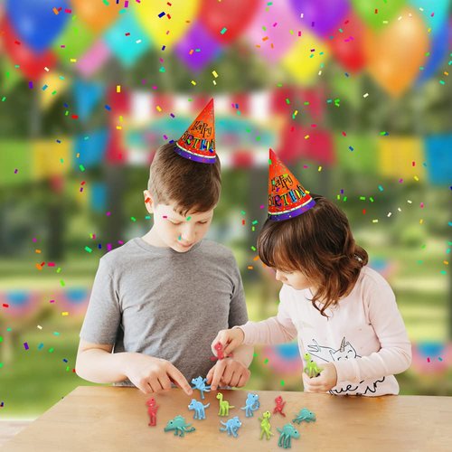 ArtCreativity 48 Pcs Bendable Dinosaur Toy, Mini Dino Figures Bendy Toy in 4 Colors, Great Dinosaur Party Favors for Kids, Birthday Party Goodie Bag Stuffers and Dinosaurios Pinata Fillers