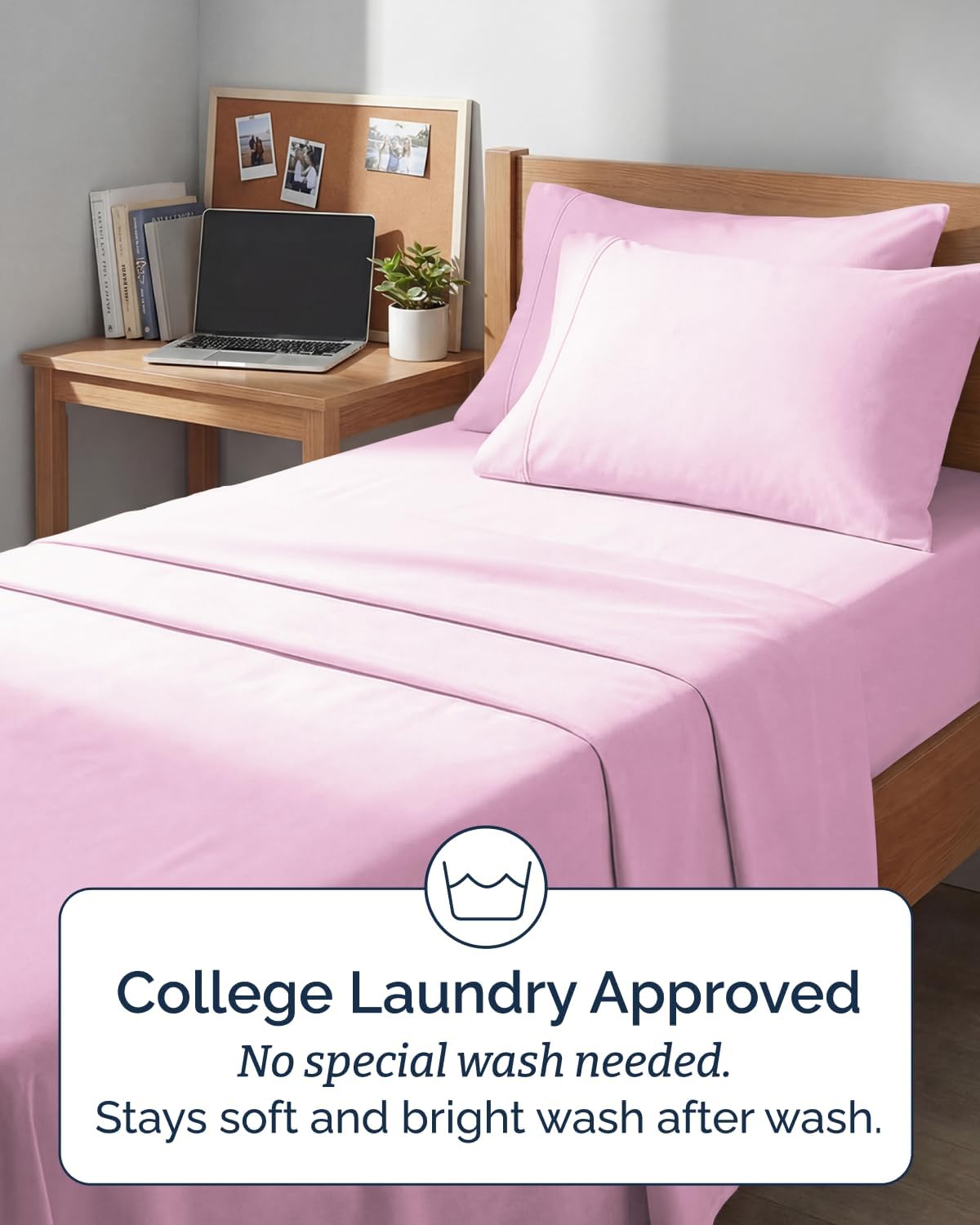 Skiennix Extra Deep Twin XL Sheet Set - 4-Piece Breathable Cooling Bedding - Soft, Wrinkle-Free Light Pink