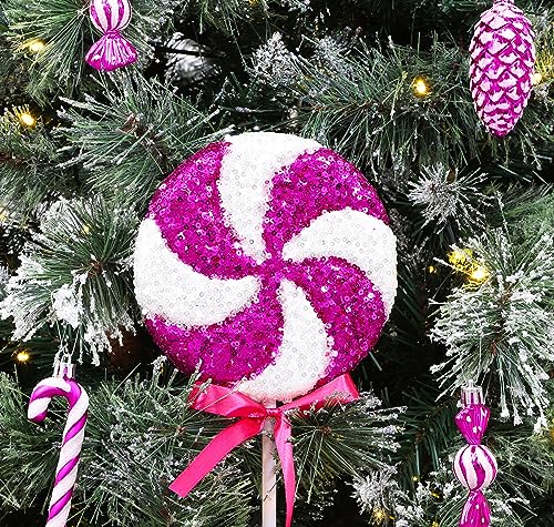 Giant 36cm Sparkly Sequin Lollipop Christmas Decoration - 11 Colors Available