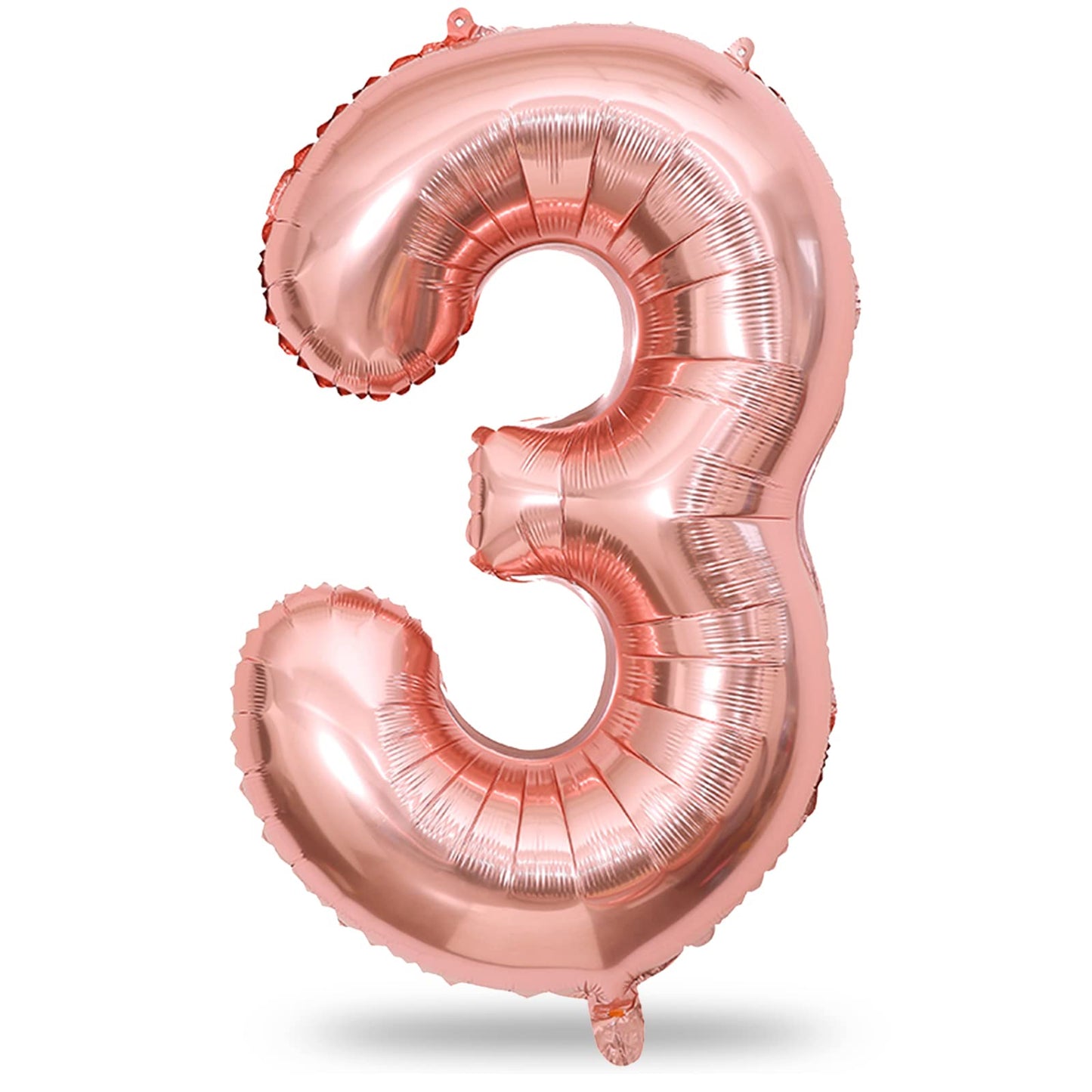 Rose Gold Number 3 Balloon for Girls, 40 Inch Large Number 0-9 Foil Mylar Helium Digital Balloons Set for Women Birthday Graduation Anniversary New Year Wedding Party Decorations Celebration Supplies