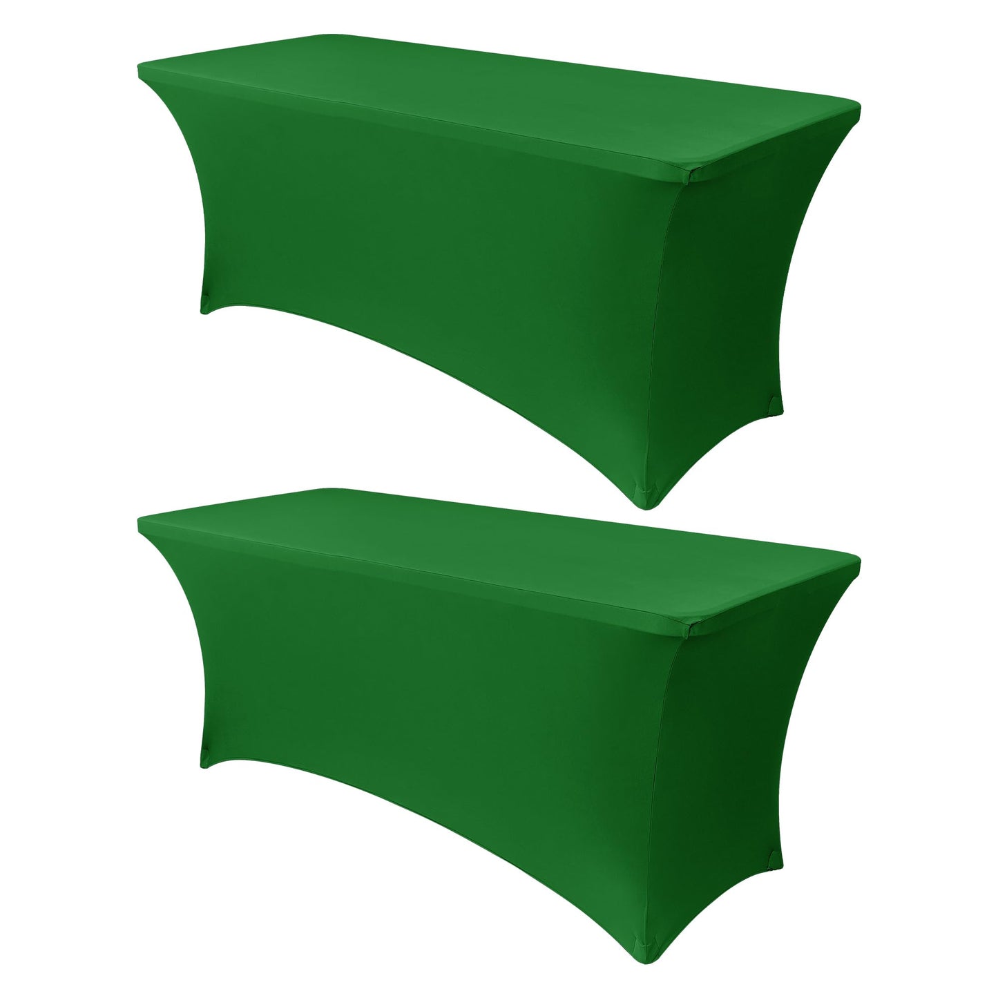 Obstal Spandex Table Cover 4ft Fitted Tablecloth Rectangular - Stretch Folding Table Cloth Rectangle for Birthday Party Wedding Banquet, Emerald Green, 48L x 24W Inch