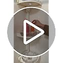 Shuang Qing 360° Rotating Corner Shower Caddy Tension Pole Organizer Black - Adjustable, Rustproof Bathroom Storage