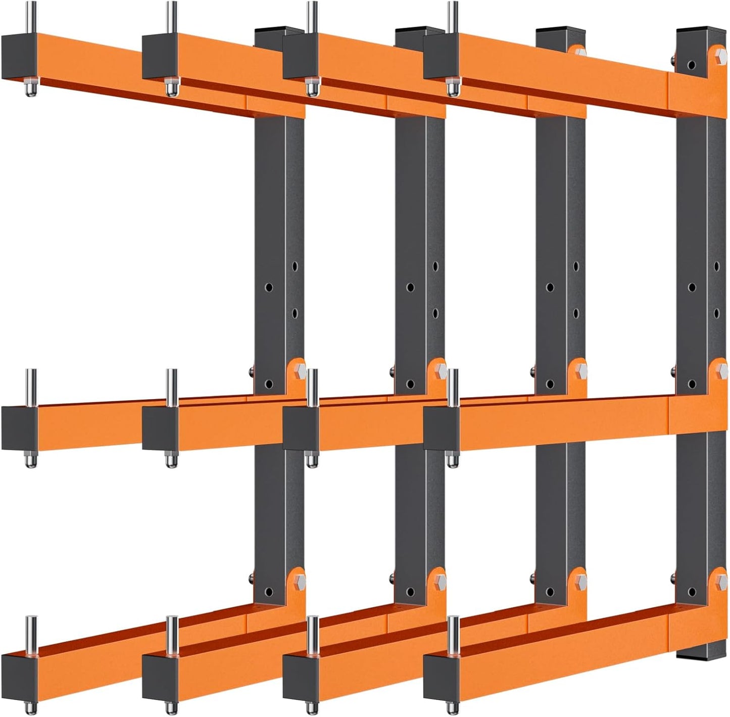 Skiennix Lumber Storage Rack - Heavy-Duty Wall-Mounted Organizer | Holds Up to 720 LBS | 4 Pack, Orange