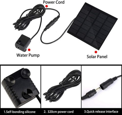 Hovico Solar Fountain - Efficient Water Pump for Bird Bath | Outdoor Kit for Ponds & Gardens