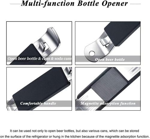 HANCELANT Magnetic Bottle Openers - Classic Stainless Steel Can Tapper | 3-Piece Set for Camping & Travel