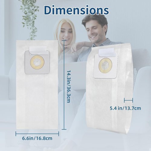 Bissell Vacuum Cleaner Bags - 10 Pack Replacement for PowerForce Series 1739, 3522, 3545 | Part #32120