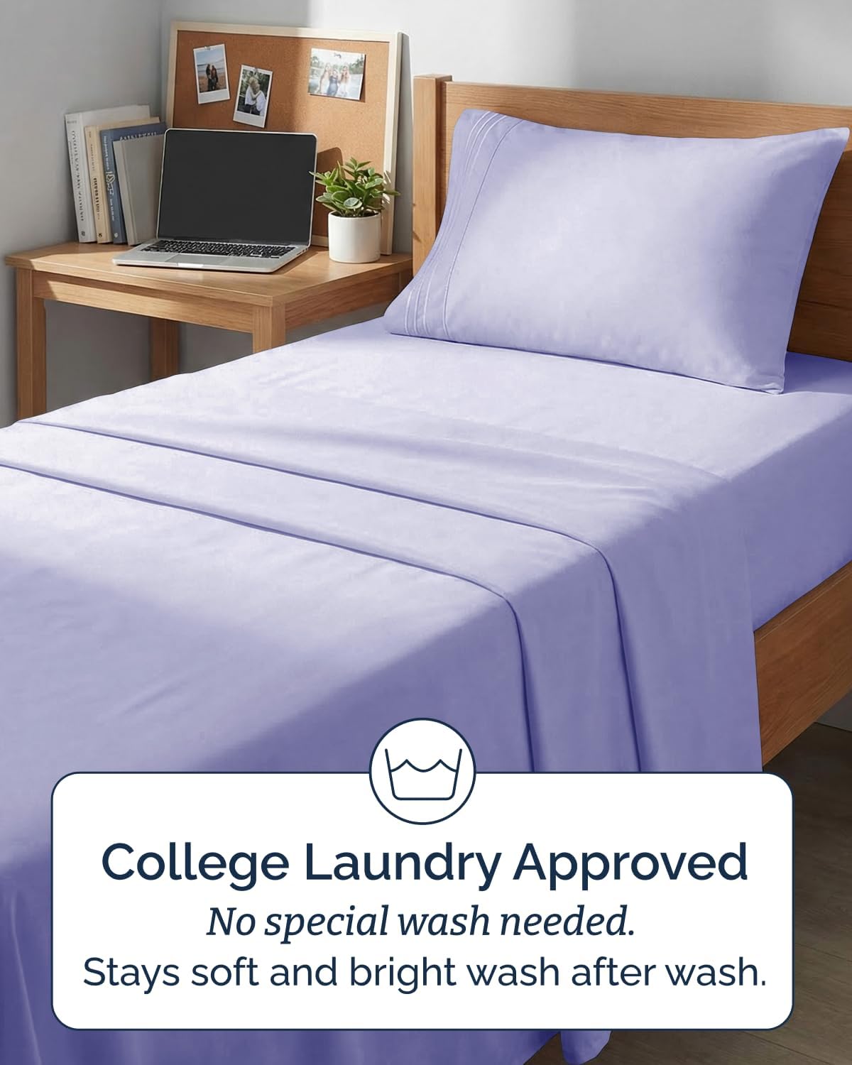 Skiennix Twin XL Sheet Set | Comfy Breathable Cooling Bedding - Hotel Luxury - Deep Pockets, Soft, Wrinkle-Free - Oeko-Tex Certified - Lavender