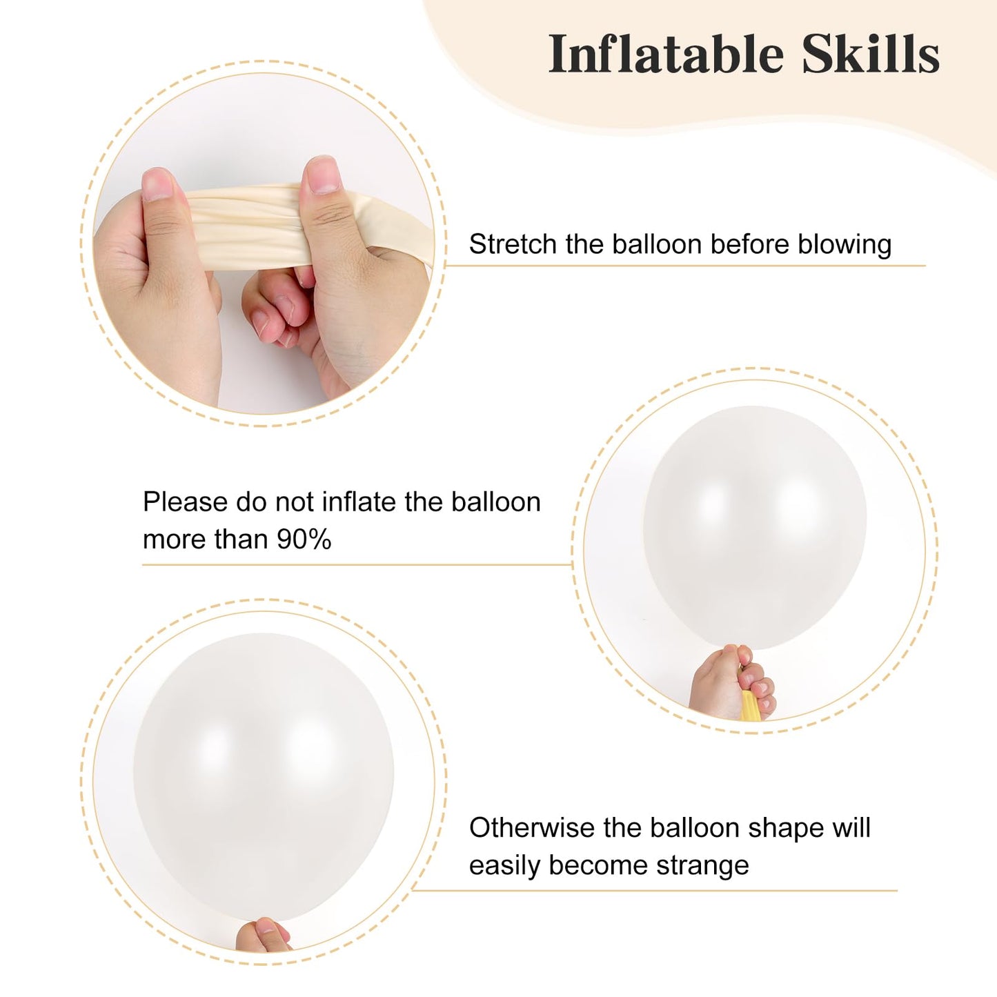 RUBFAC 129pcs Pearl White Balloons Different Sizes 18 12 10 5 Inch for Garland Arch Kit, Latex Balloon for Wedding Engagement Anniversary Bridal Baby Shower Birthday Party Decoration