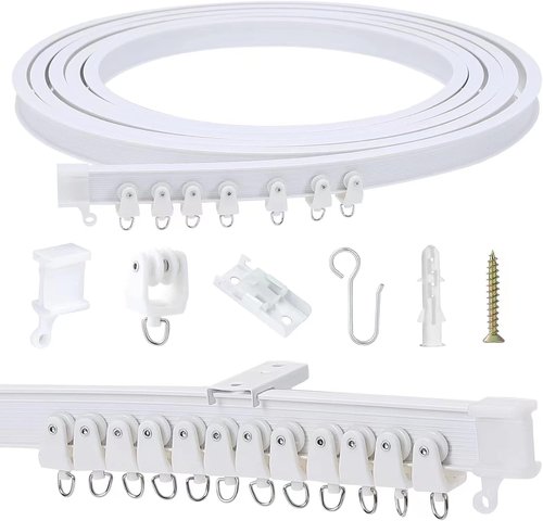 Flexible Bendable Curtain Track by [Brand Name] - 5m (16.4ft) Ceiling Mount for Easy Installation