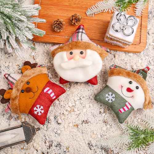 Christmas Decorations Christmas Hanging Ornaments 3Pcs Cute Hanging Pendants for Xmas Tree Decor Snowman Santas Deer Dolls