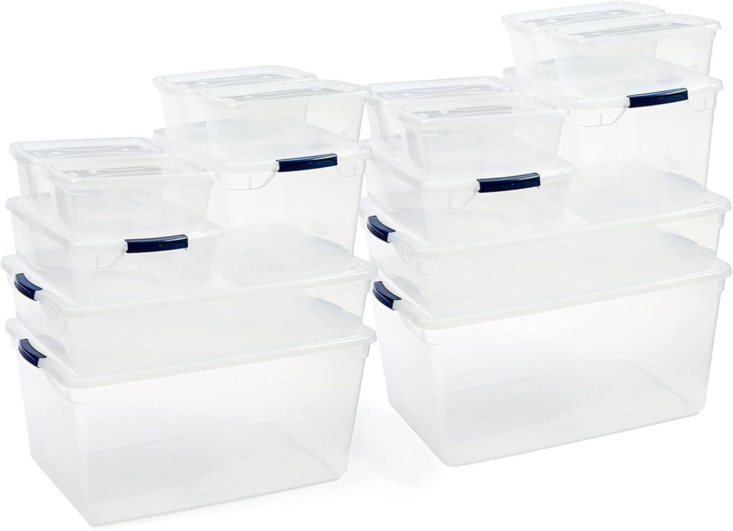 Rubbermaid Clear Storage Bins - Stackable 16-Pack with Latching Lids | BPA-Free & Made in USA