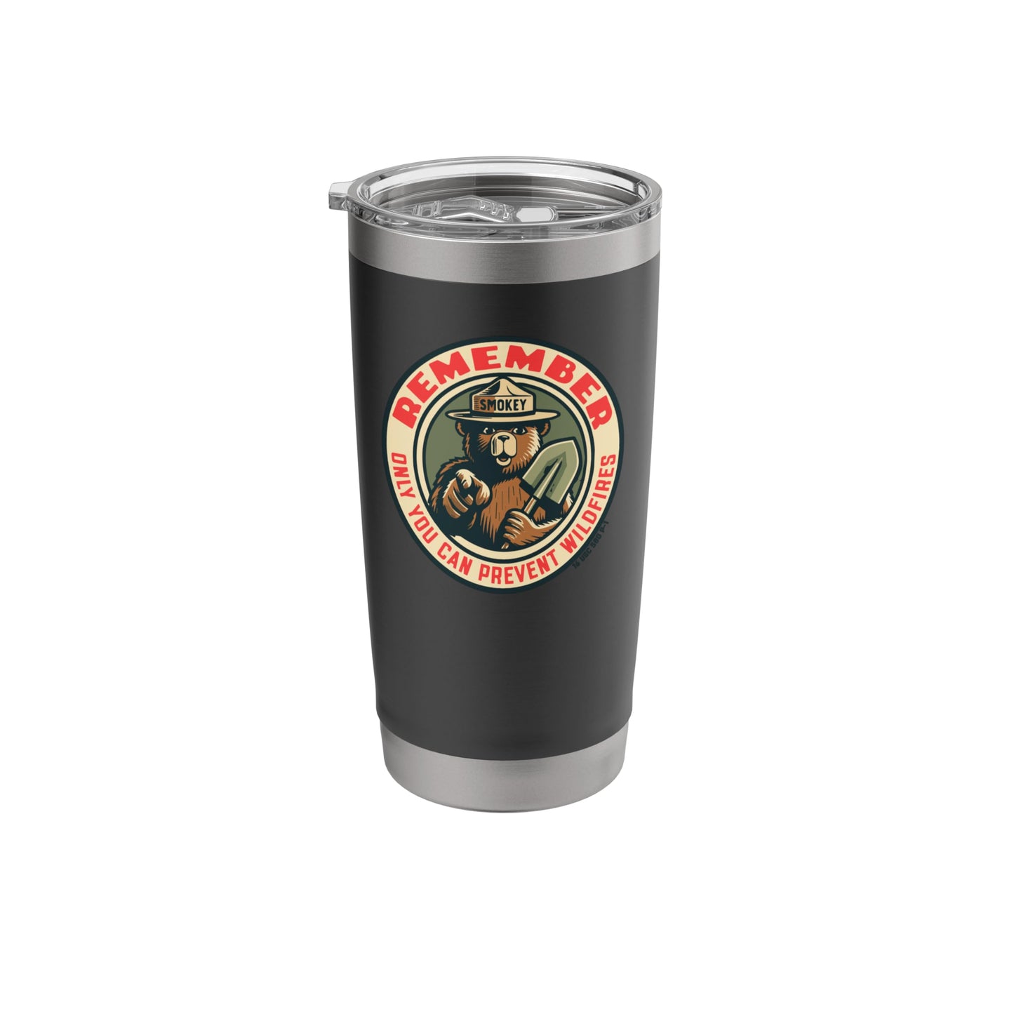 Remember Only You Vintage Smokey Bear Seal Retro Stainless Steel Insulated Tumbler