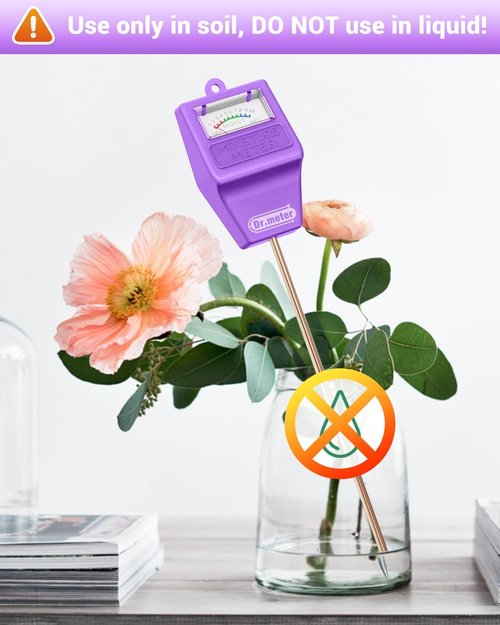 Dr.meter Soil Moisture Meter - Accurate Hygrometer Sensor for Indoor & Outdoor Plants | No Battery Needed