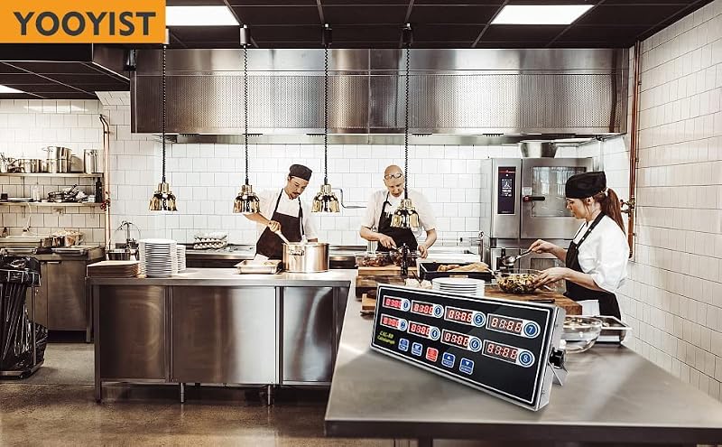 Commercial 8 Channel Digital Kitchen Timer Loud Alarm Cook