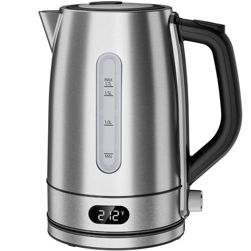 Electric Kettle,Temperature Adjustment, Stainless Steel Filter and Kettle,1.7L Tea Kettle & Hot Water Boiler For Coffee & Tea, Automatic Shut Off, 1500W, Silver