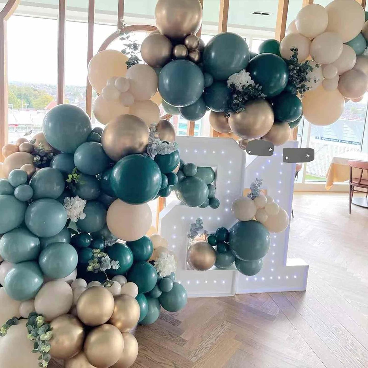PartyWoo Slate Blue Balloons - 100 Pcs in Various Sizes for Graduation & Baby Shower Decor | Dusty Blue & Dark Teal