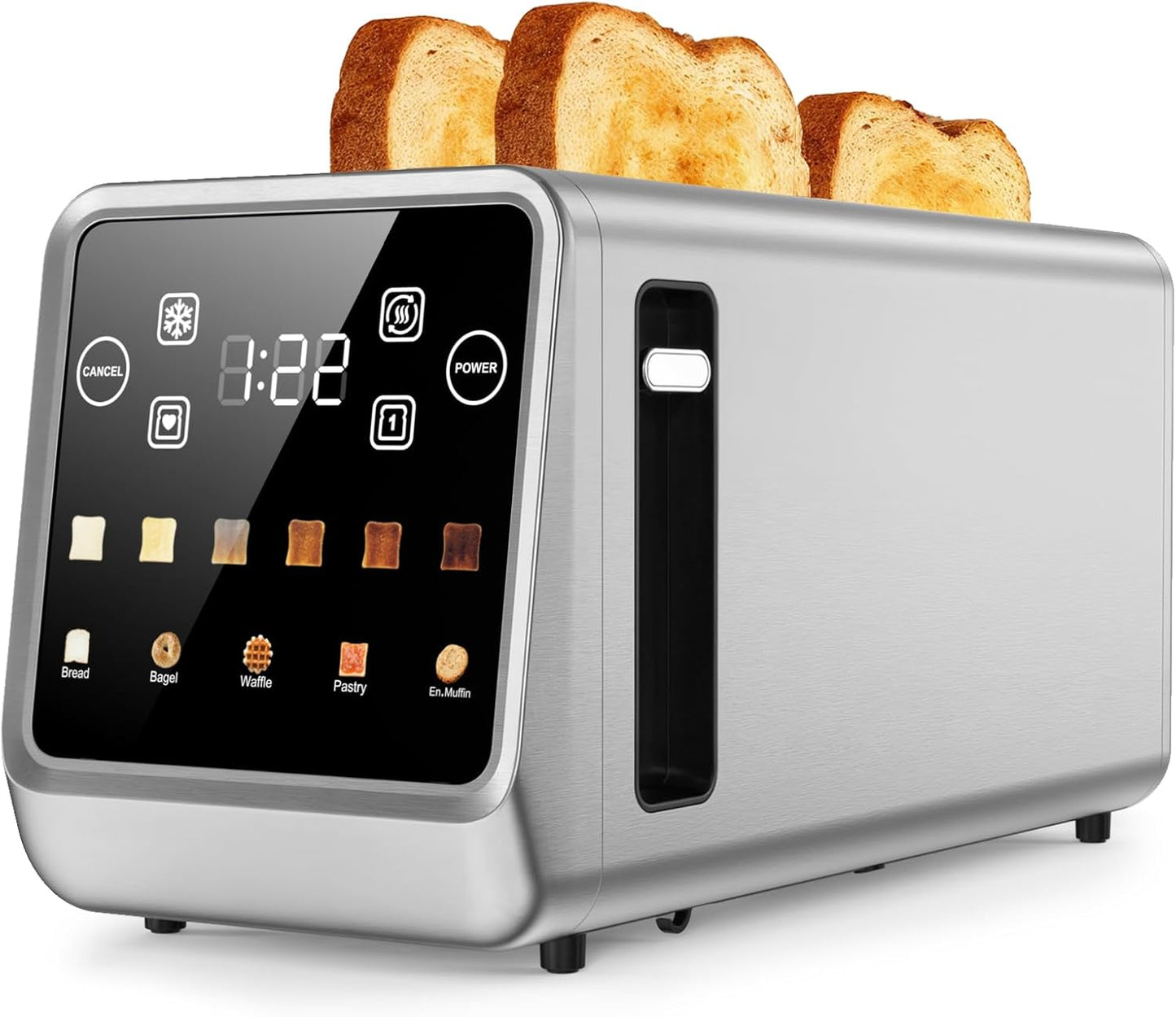 Skiennix 4-Slice Toaster - Extra-Wide 1.5" Slots for Bagels & Artisan Bread | 6 Shade Settings