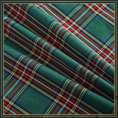 Fanfanwin 2-Pack Christmas Scottish Tartan Valance Curtains 56x16 Inches