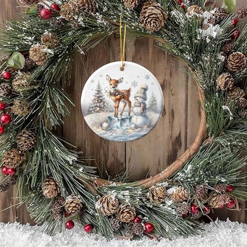 Deer & Reindeer Christmas Ornaments - Snowman, Decor for Tree