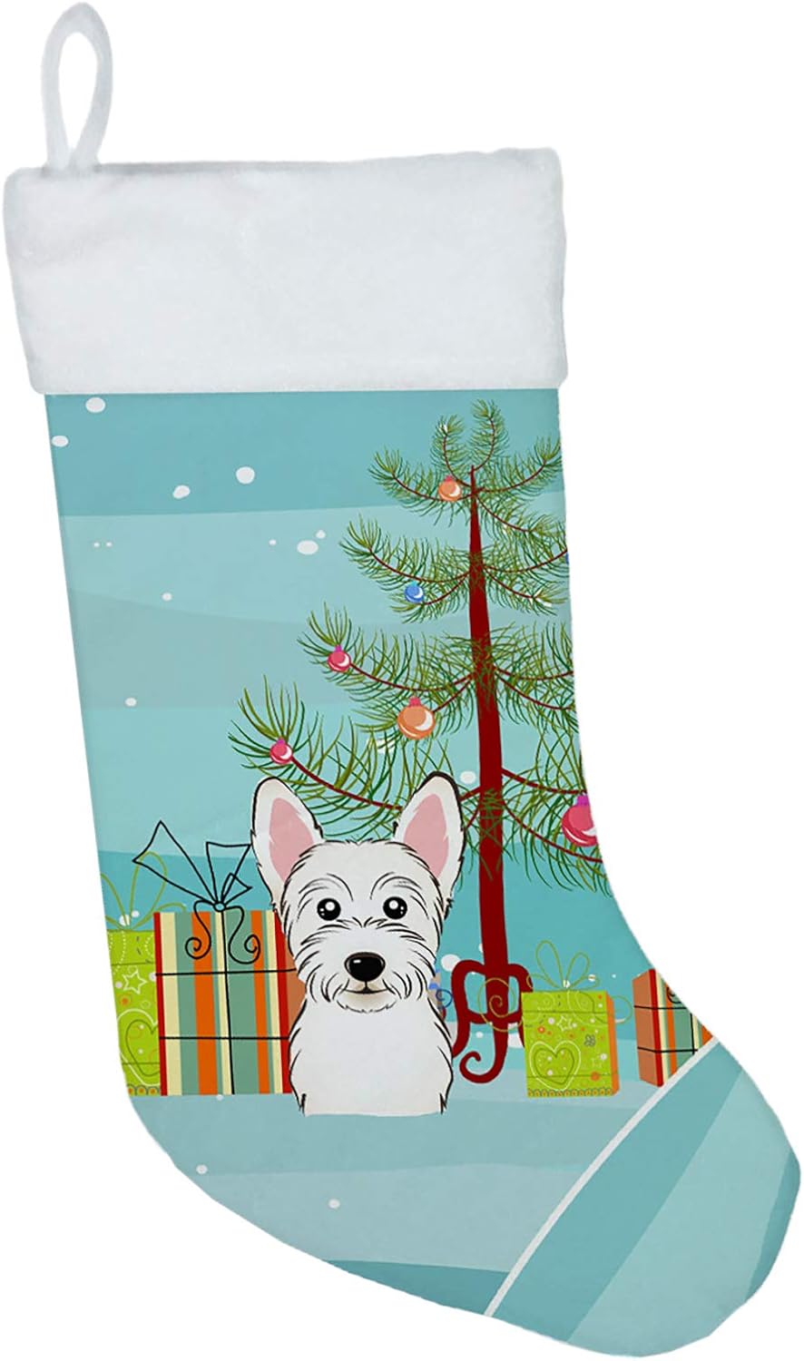 Shih Tzu Christmas Stocking - Chocolate Brown Dog Holiday Decor for Fireplace