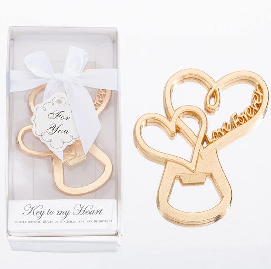 50 Packs New Love Forever Design Heart Shape Bottle Openers for Wedding Favors to Guests, Bridal Shower Party Gifts, Souvenirs or Decorations for Guests (heart design)