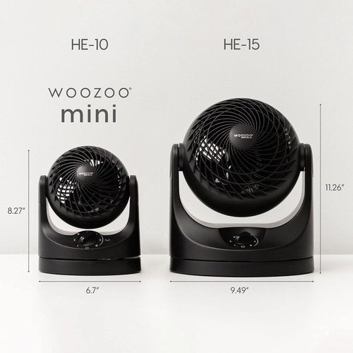 IRIS USA WOOZOO Desk Fan - Oscillating Air Circulator with 3 Speeds & 32ft Air Distance | Quiet 27db Motor, Black