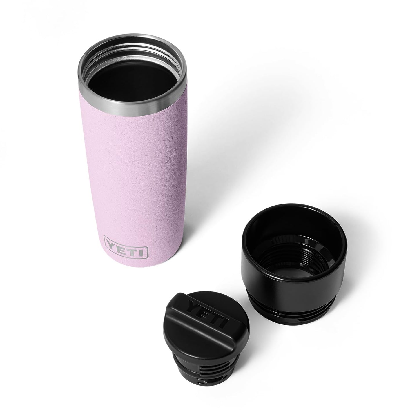 YETI Rambler 16 oz Travel Bottle, Stainless Steel, Vacuum Insulated with Leakproof Commuter Cap, Cherry Blossom
