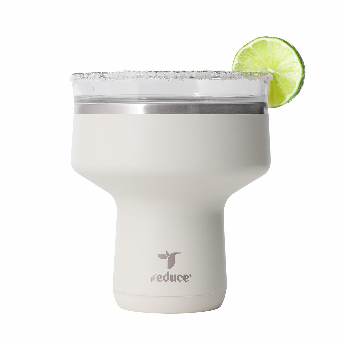 REDUCE Saltini 16 oz Cocktail Tumbler - Insulated Margarita Tumbler with Lid - Keeps Drinks Cold for 10 Hours - 360 Sippable Martini Glass Alternative - Shatterproof, Perfect for Parties - Unbleached