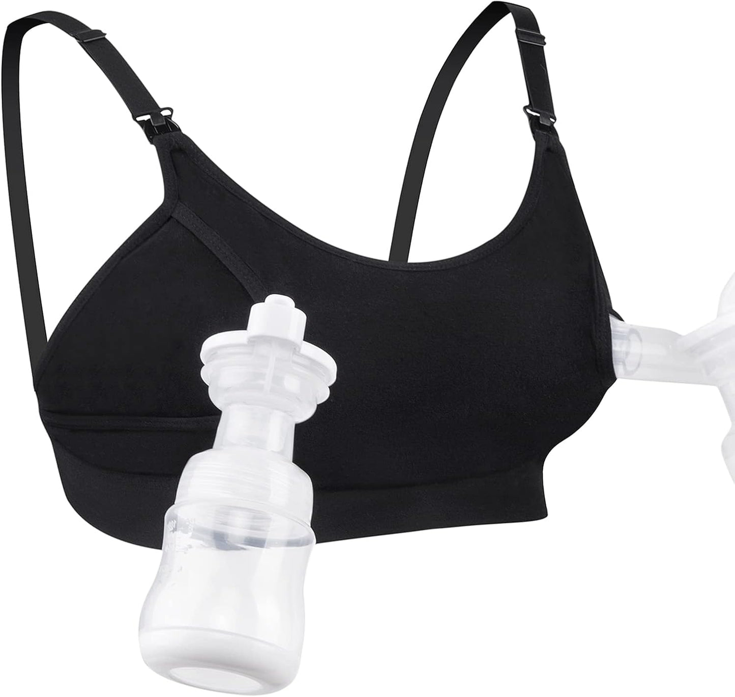Momcozy Hands-Free Pumping Bra - Adjustable Nursing & Pumping Bra for Ultimate Comfort | Black