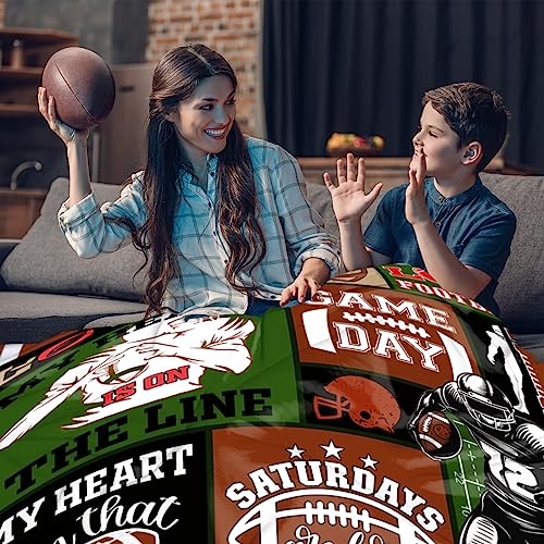 Football Blanket Football Gifts for Boys Men Sports Footballs Flannel Fleece Blanket Footballs Lover Gifts Soft Cozy Throw Blanket Team Gift for Teens Adult 40"x60"