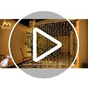 Warm White 600 LED Curtain String Lights 9.5ft x 19.6ft for Bedroom & Events
