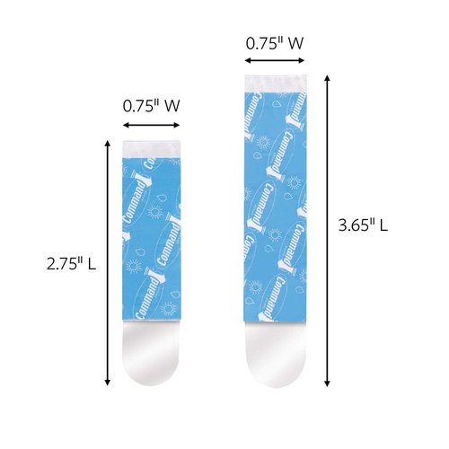Command Outdoor Refill Mounting Strips 4 Medium, 2 Large Clear