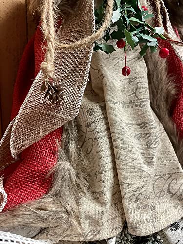 Santa's Workshop 16" Red Homespun Angel Christmas Tree Topper