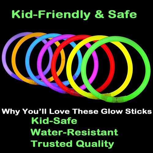 207 Glow Sticks Bulk Party Pack, Halloween Glow Sticks For Kids Camping, Glow In The Dark Sticks,8” Glow Party Supplies Bracelets with Connectors