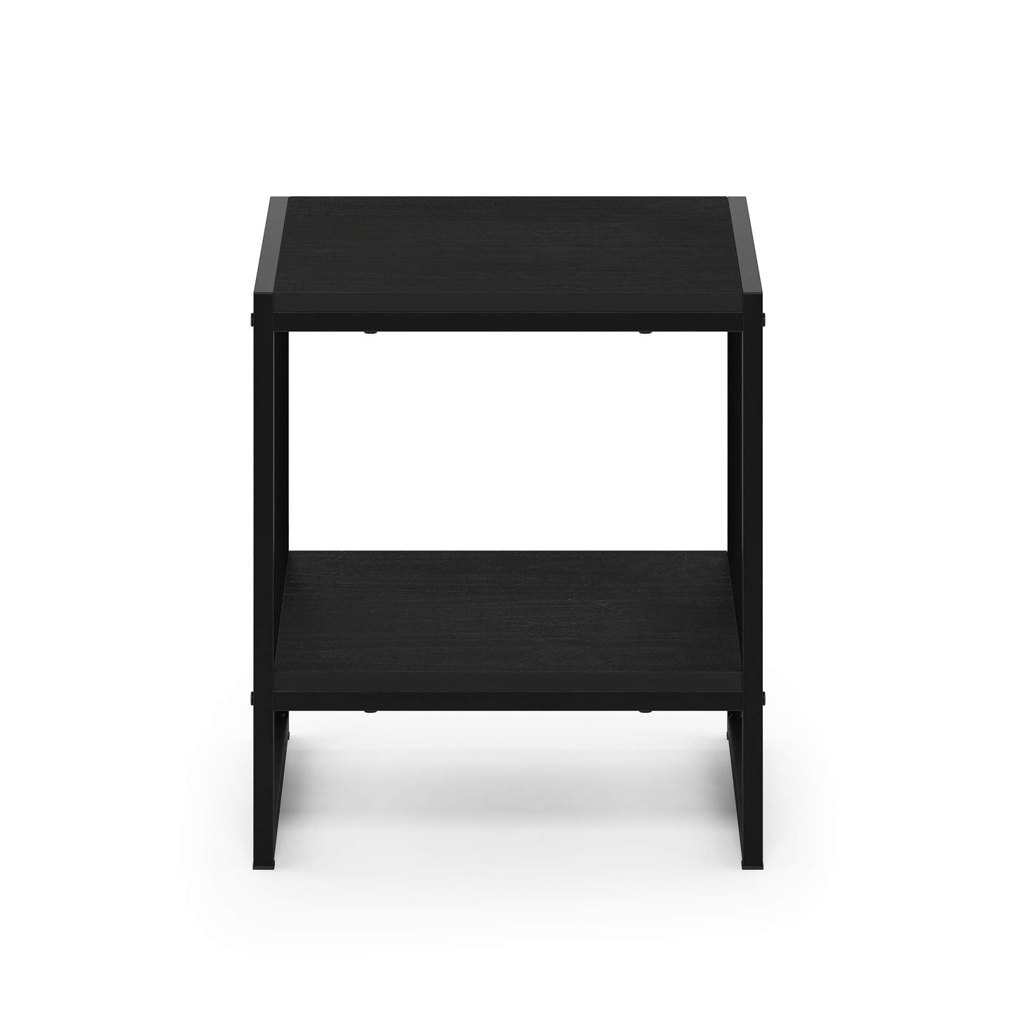 FURINNO Camnus Modern Living 2-Tier End Table, Americano, 15.9 in x 15.75 in x 18 in