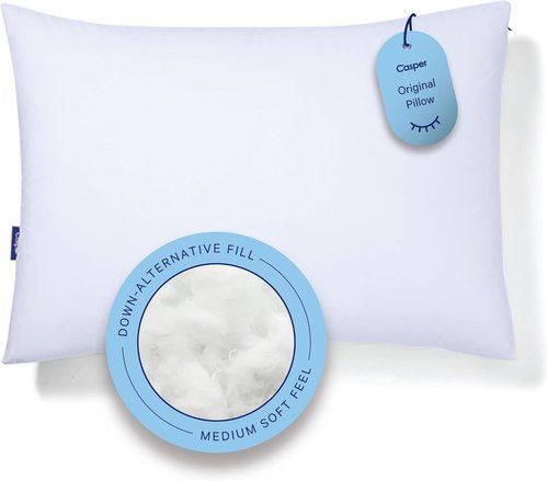 Casper Sleep Original Pillow - Medium Soft Down-Alternative Fill for Neck Pain Relief | Standard Size, Machine Washable