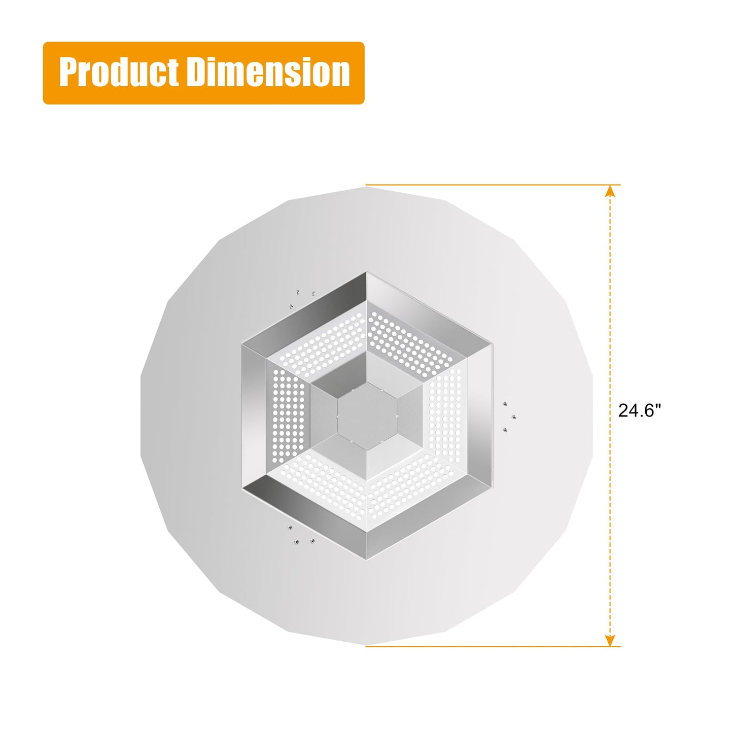 BBQ-PLUS One-Piece Heat Deflector Replacement for Solo Stove Ranger 15" Fire Pit, Stainless Steel Heat Diffuser Accessories with 3 Support Leg for Most 15 inches Outdoor/Indoor Backyard Fire Pit