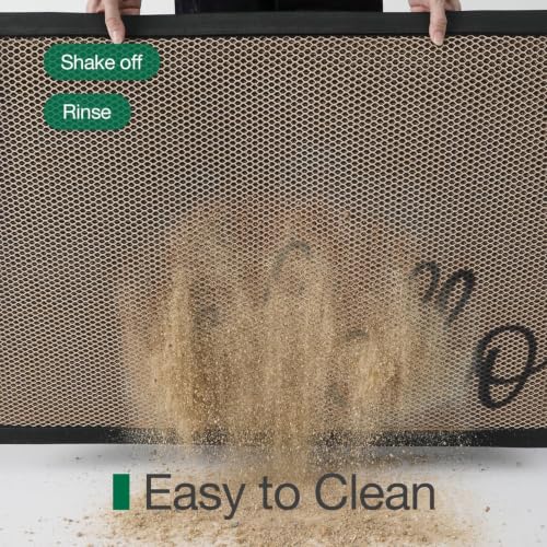 LUMI Outside Welcome Door Mat 32x47 - Non-Slip Durable Rubber, Easy Clean, Hello Variation
